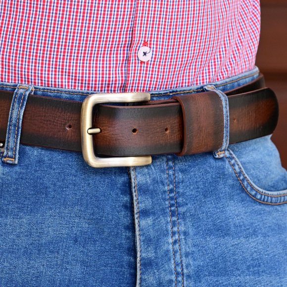 Men Top Quality Leather Belt - Full Grain Leather Belt -  Free Personalization - Picture 12 of 15